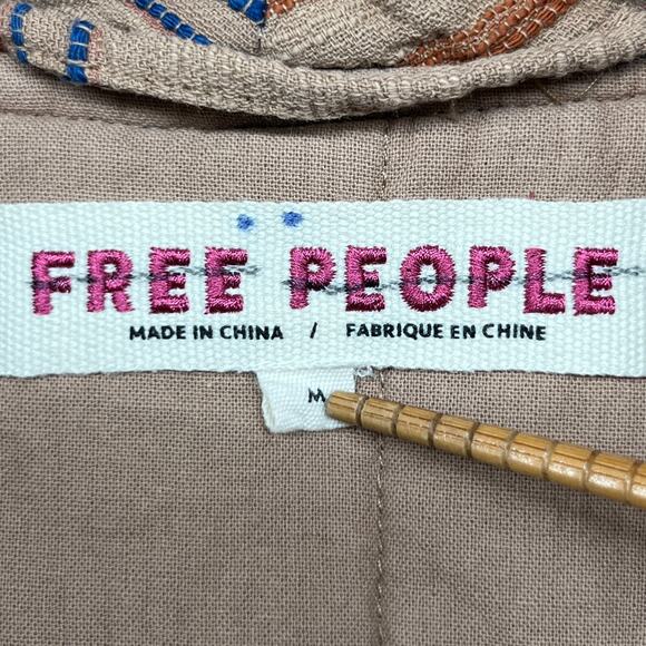 FREE PEOPLE Jacket M Astrid Quilted Insulated Oversized Striped Cotton Brown - Picture 5 of 16